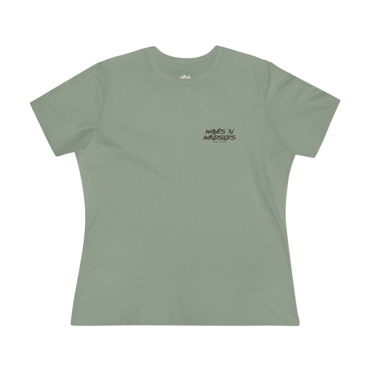 Japanese Wave - Women's Raven Tee, graphic tee, sage, front