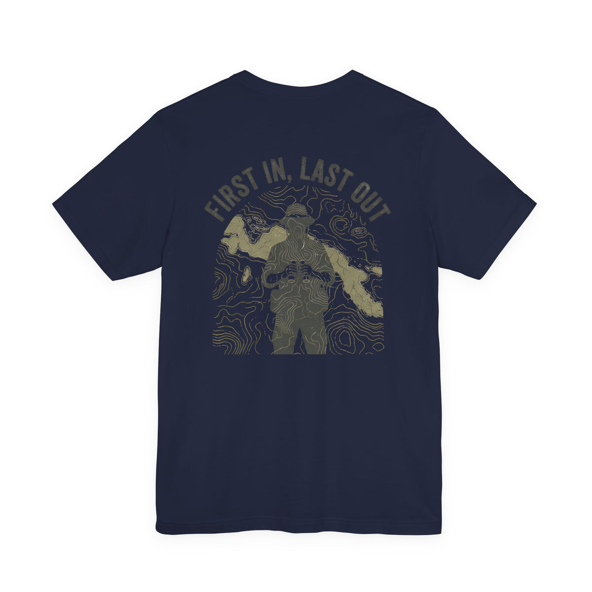 First In, Last Out - Men's Viper Tee, graphic tee, navy, back