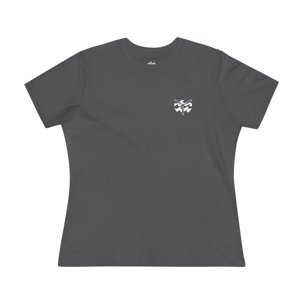 Motorcycle Beachin' - Women's Raven Tee, graphic tee, asphalt, front