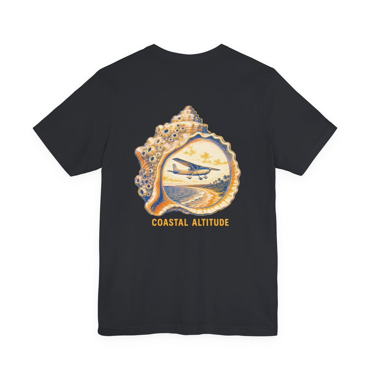 Coastal Altitude - Women's Flux Tee, graphic tee, vintage black, back