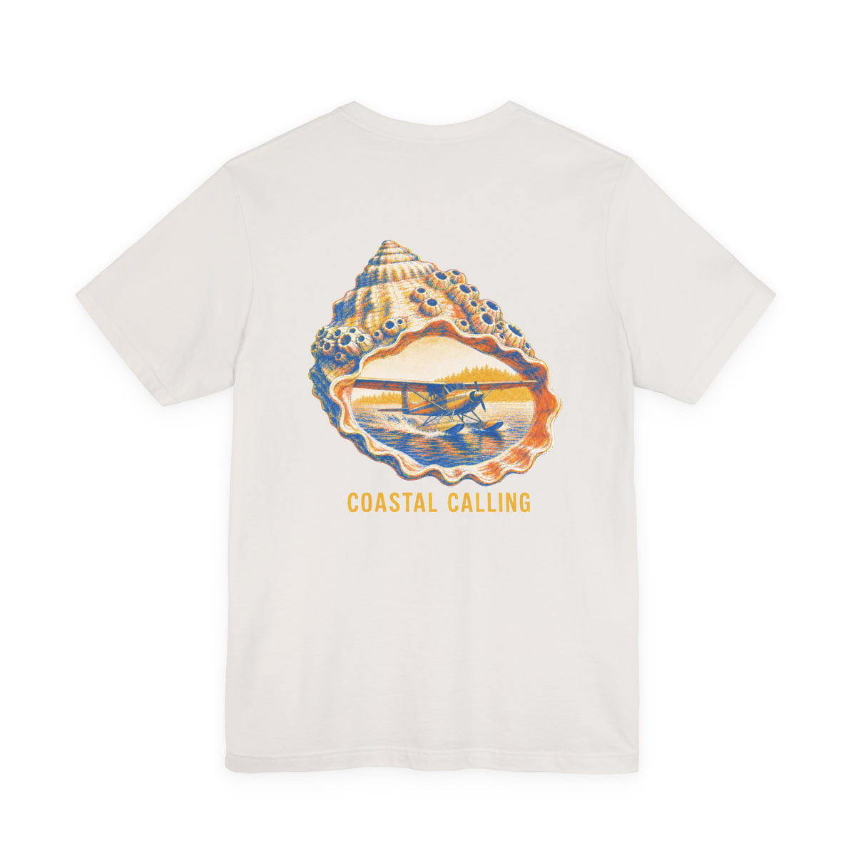 Coastal Calling - Men's Viper Tee, graphic tee, vintage white, back