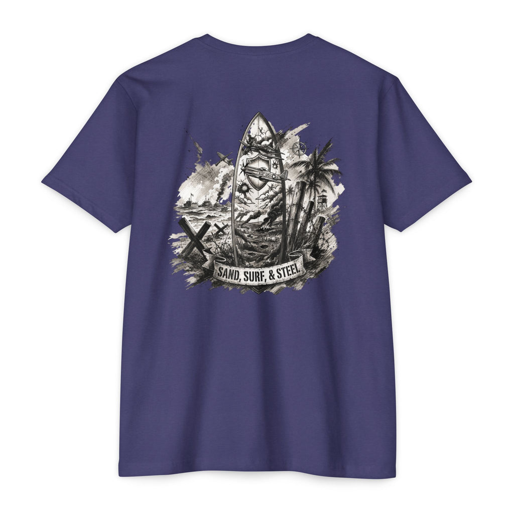Sand, Surf, Steel - Men's Breach Tee, graphic tee, storm, back