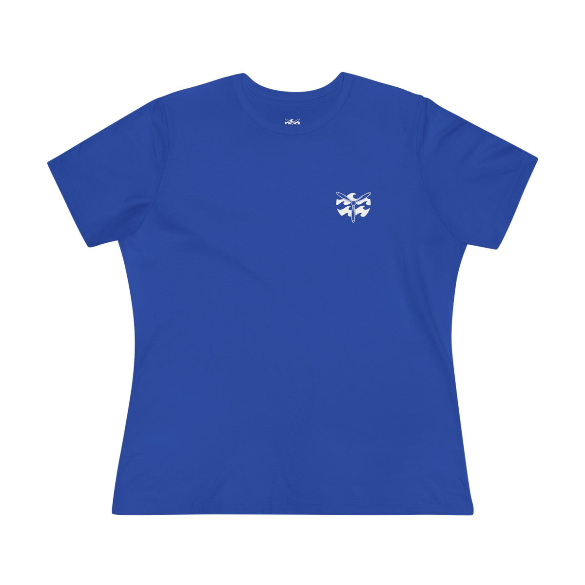 Motorcycle Beachin' - Women's Raven Tee, graphic tee, true royal, front