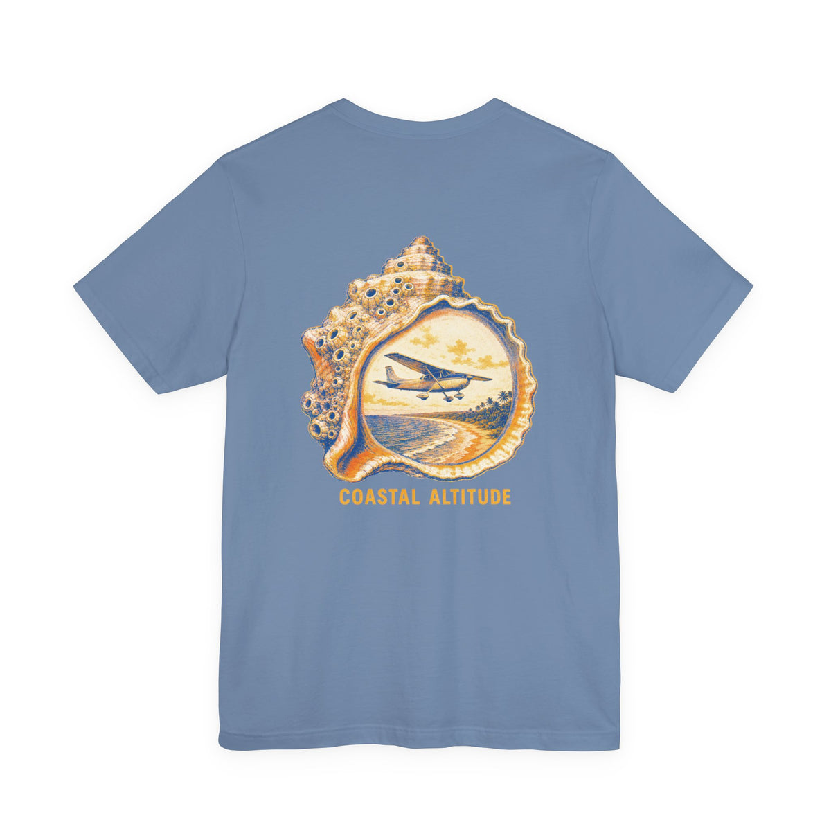 Coastal Altitude - Women's Flux Tee, graphic tee, steel blue, back