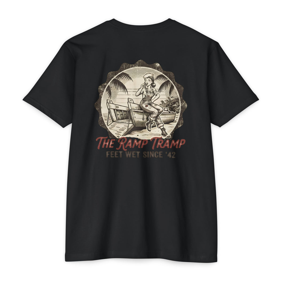 The Ramp Tramp - Men's Breach Tee, graphic tee, black, back