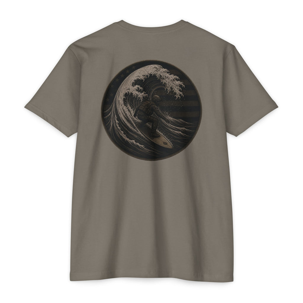Tactical Surfer - Men's Breach Tee, graphic tee, warm gray, back