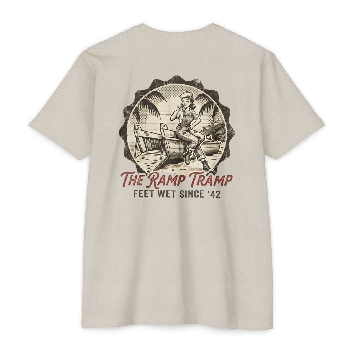 The Ramp Tramp - Men's Breach Tee, graphic tee, sand, back