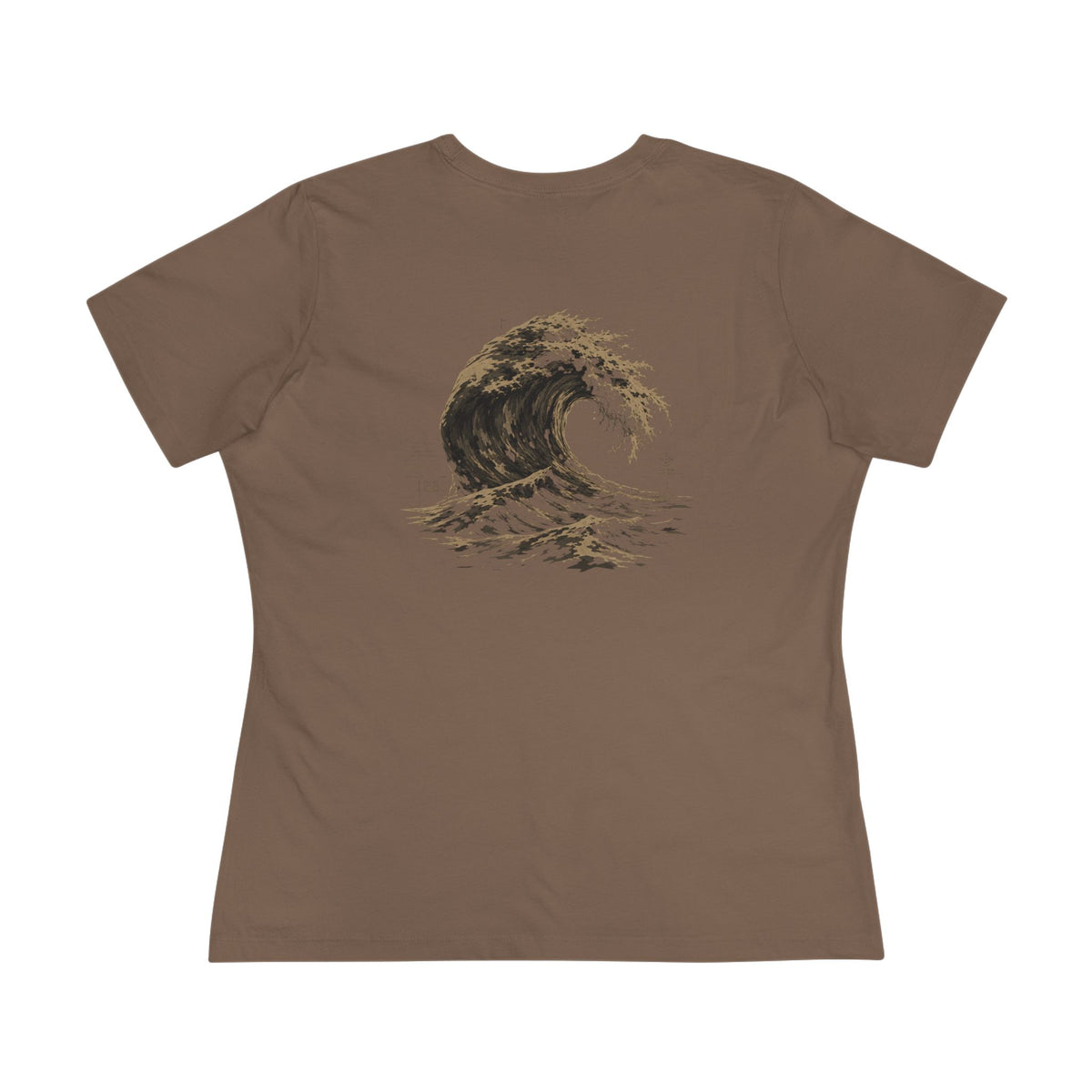 Japanese Wave - Women's Raven Tee, graphic tee, brown, back