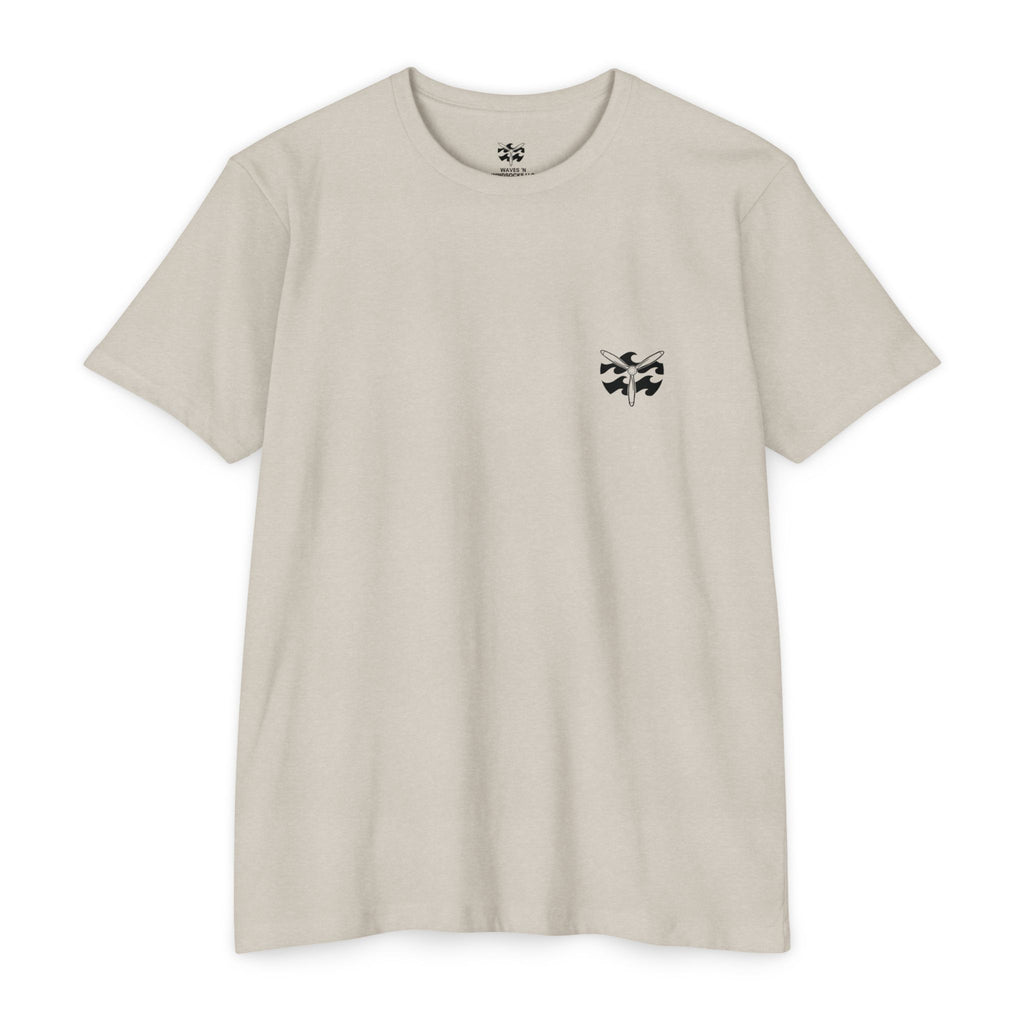 Motorcycle Beachin' - Men's Breach Tee, graphic tee, sand, front