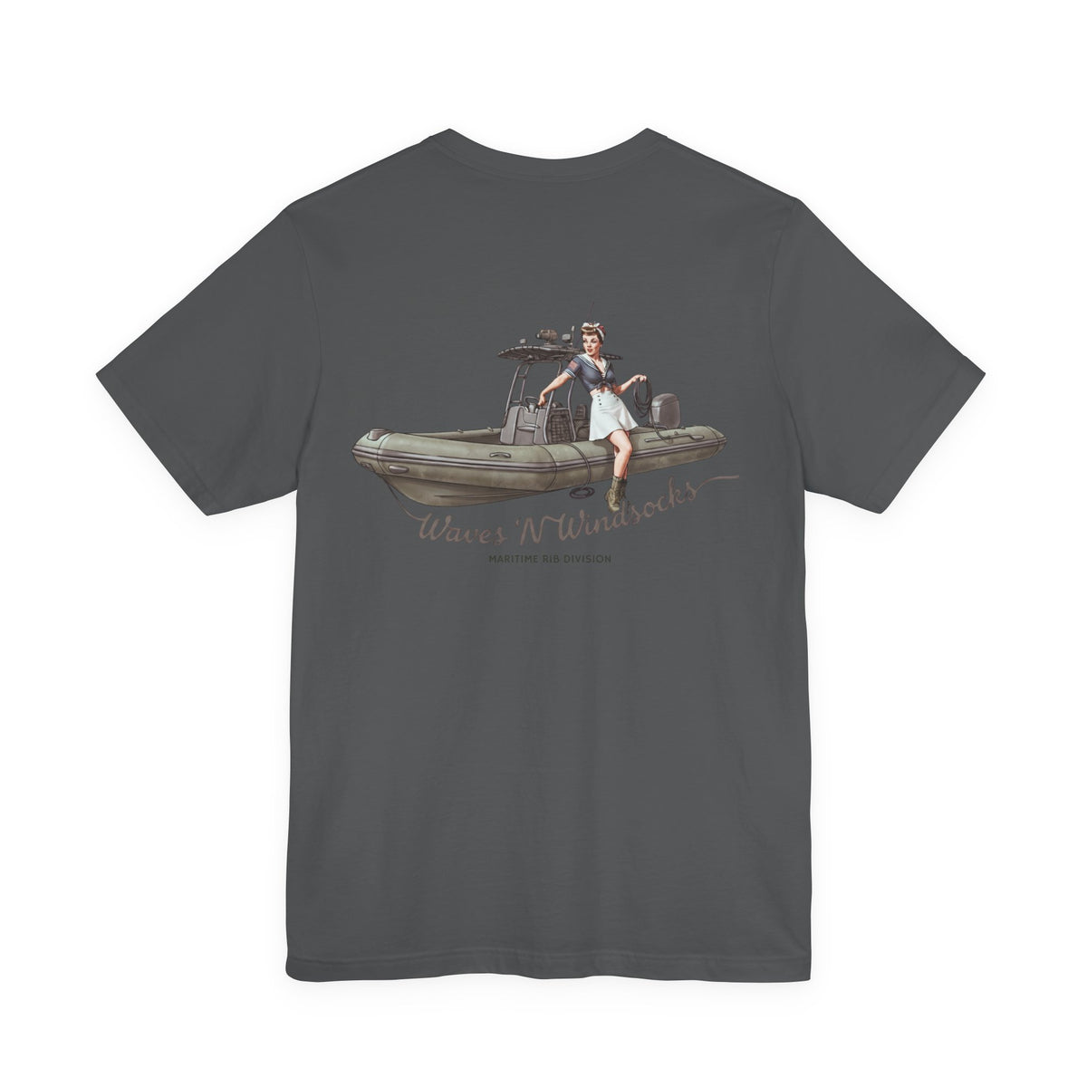 Maritime RIB Division -Unisex Tee, graphic tee, asphalt, back