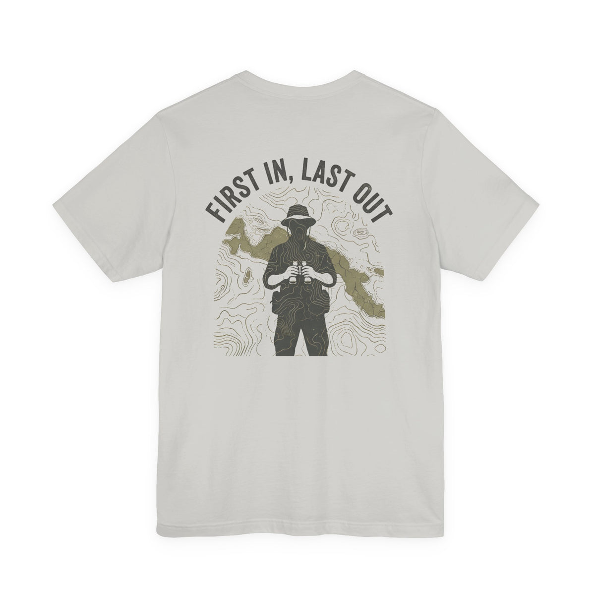 First In, Last Out - Men's Viper Tee, graphic tee, silver, back
