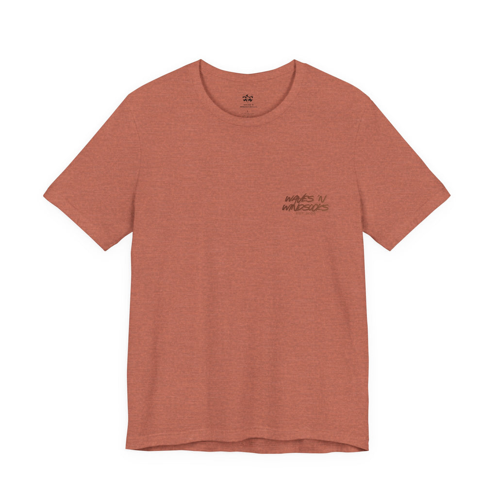 Runnin' Wild - Women's Flux Tee, graphic tee, heather clay, front