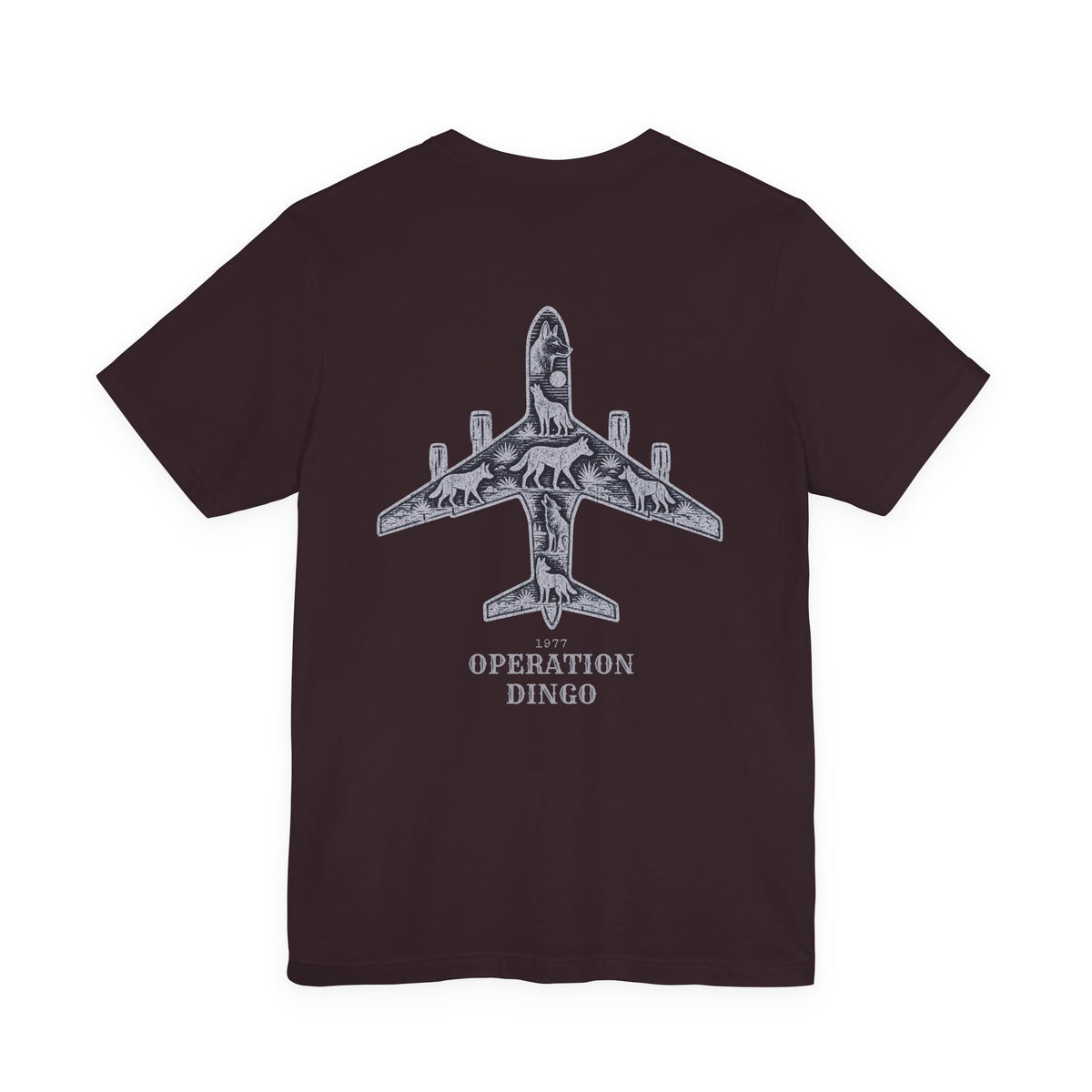 Dingo Kick-off - Men's Viper Tee, graphic tee, oxblood black, back