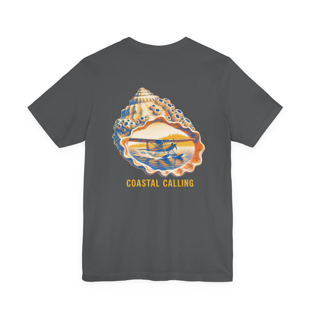 Coastal Calling - Men's Viper Tee, graphic tee, asphalt, back