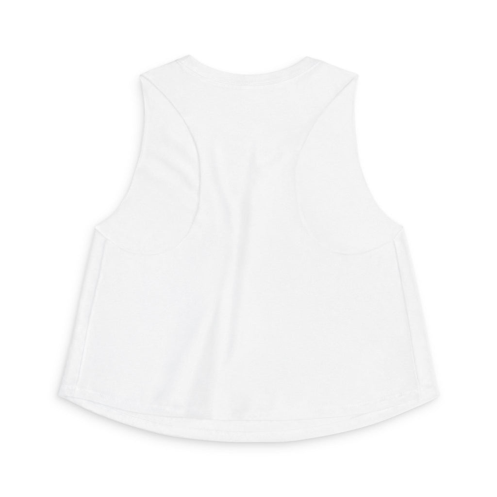 W&W Splatter - Women's Jackal Cropped Tank, graphic tank top, cropped, white, back
