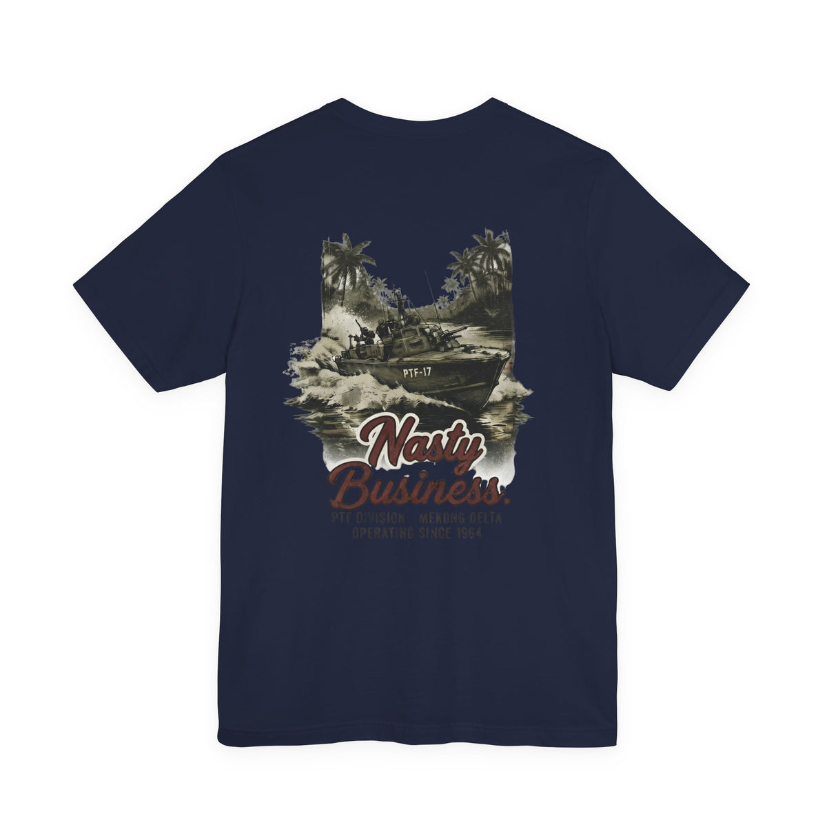 Nasty Business - Unisex Relaxed Fit Tee, graphic tee, navy, back
