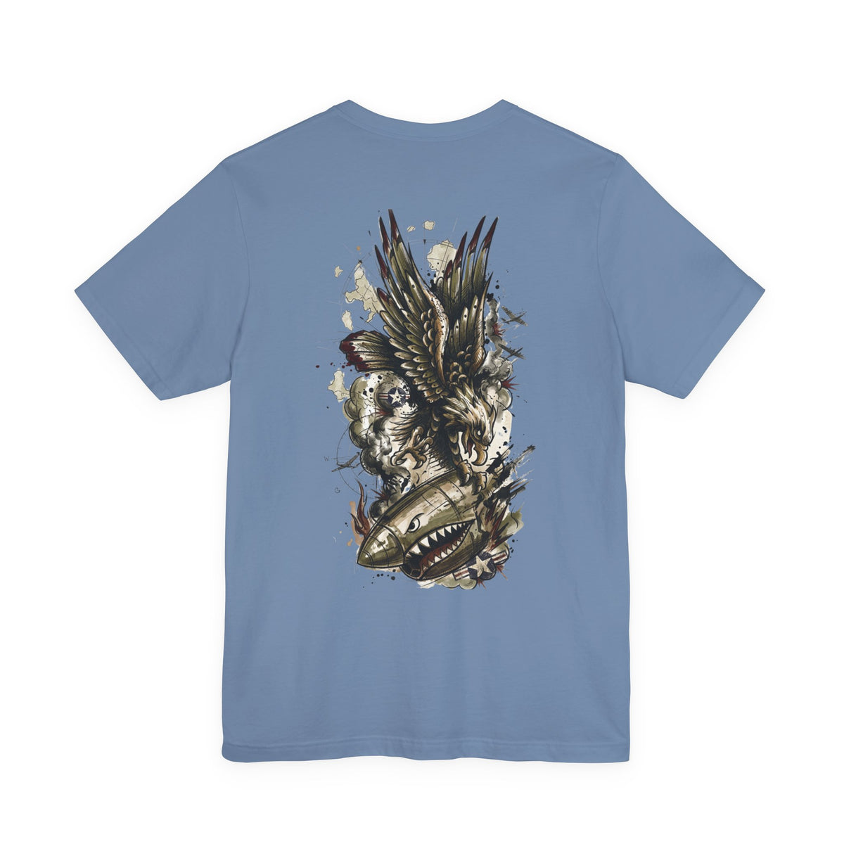 Comin' In Hot - Men's Viper Tee, graphic tee, steel blue, back