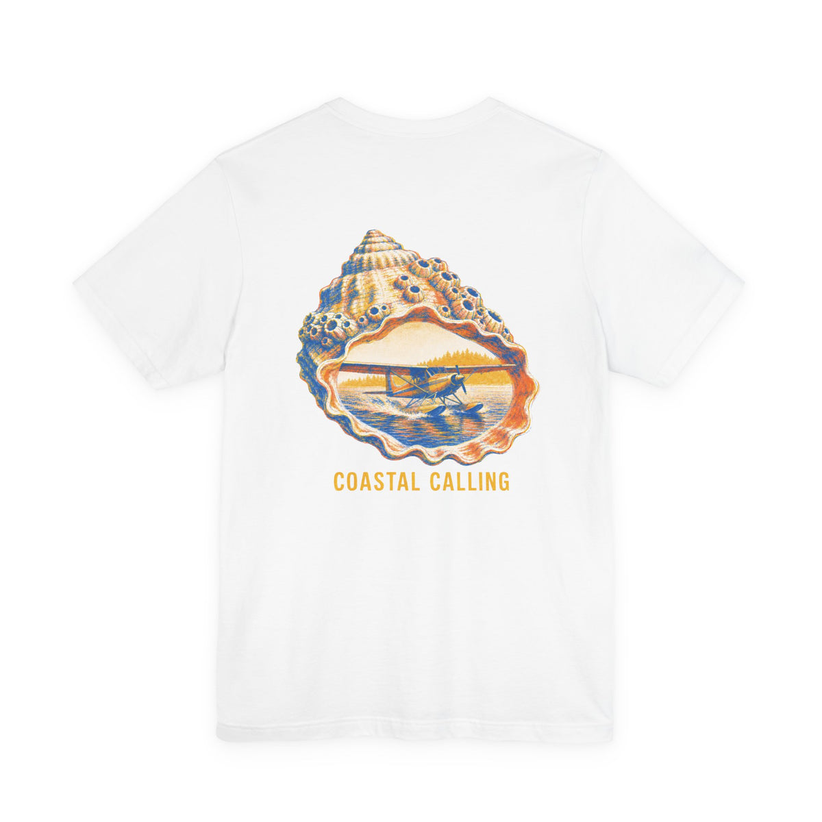 Coastal Calling - Men's Viper Tee, graphic tee, white, back