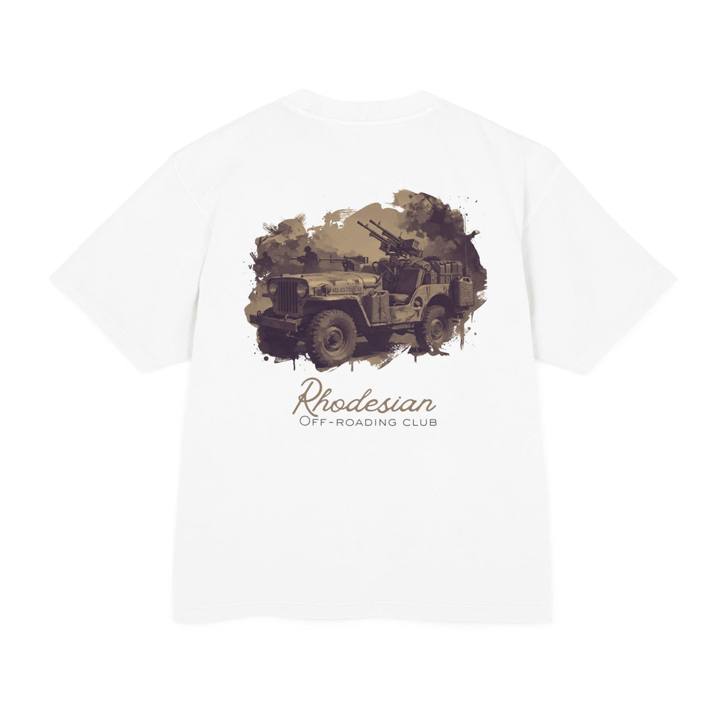 Rhodesian Off-Roading Club - Men's Juggernaut Tee, graphic tee, white, back