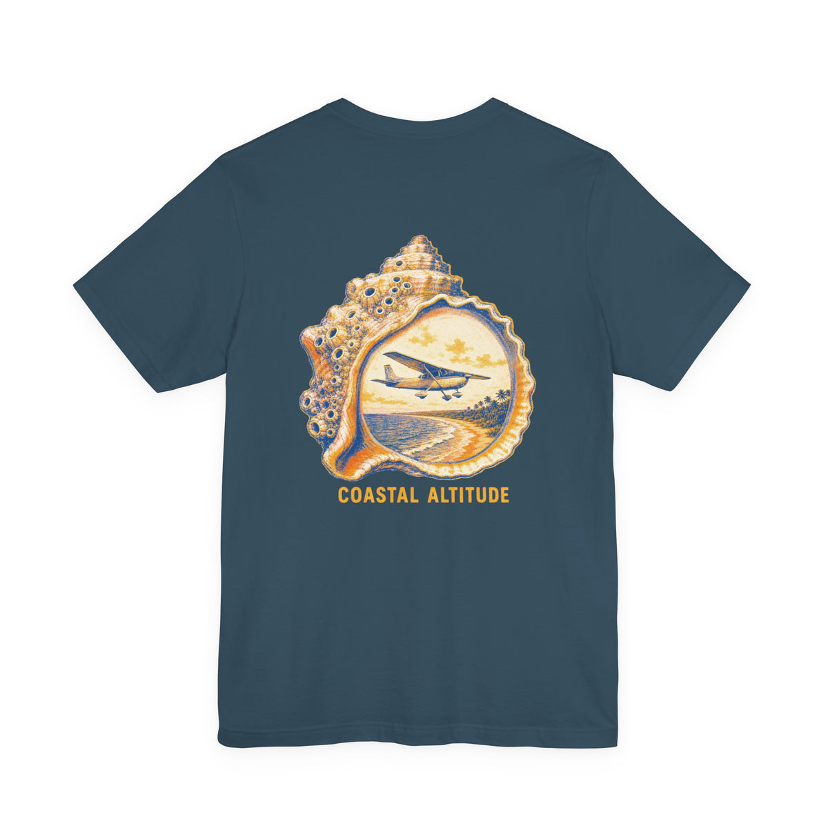 Coastal Altitude - Women's Flux Tee, graphic tee, deep teal, back