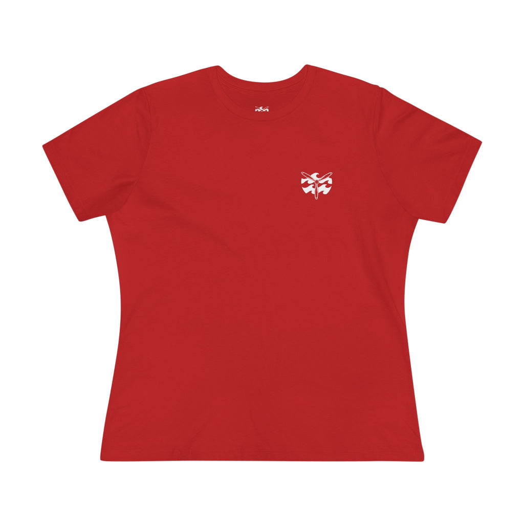 Motorcycle Beachin' - Women's Raven Tee, graphic tee, red, front