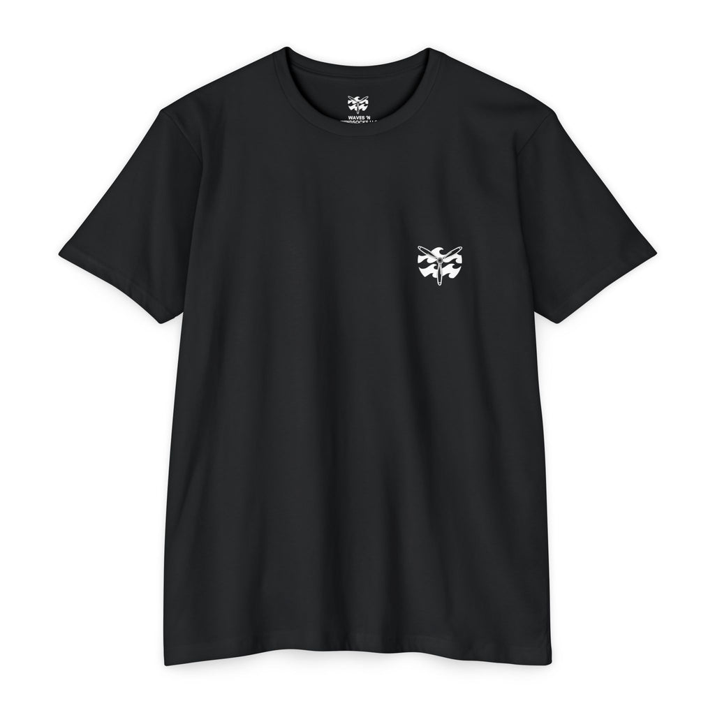 Motorcycle Beachin' - Men's Breach Tee, graphic tee, black, front