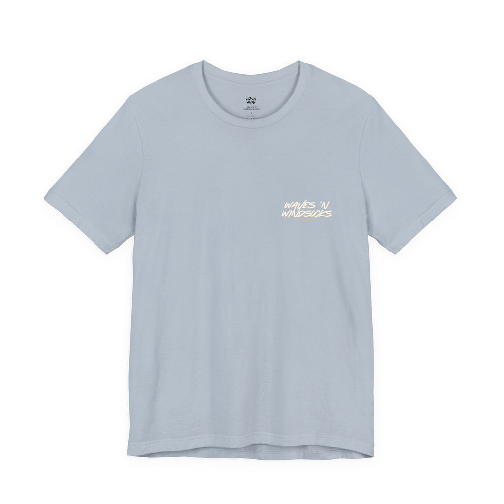 Coastal Calling - Women's Flux Tee, graphic tee, light blue, front