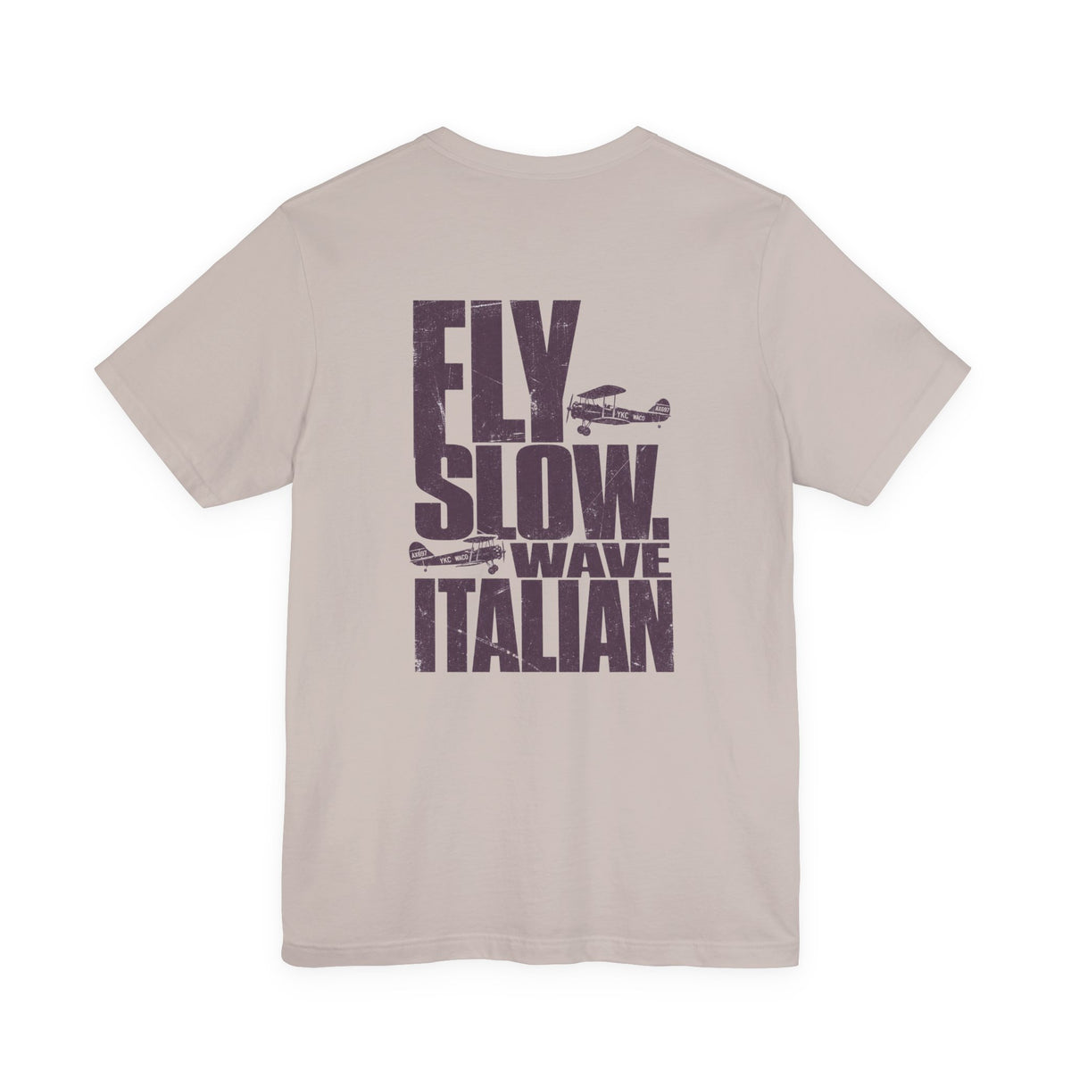 Fly Slow. Wave Italian. - Men's Viper Tee, graphic tee, heather cool grey, back