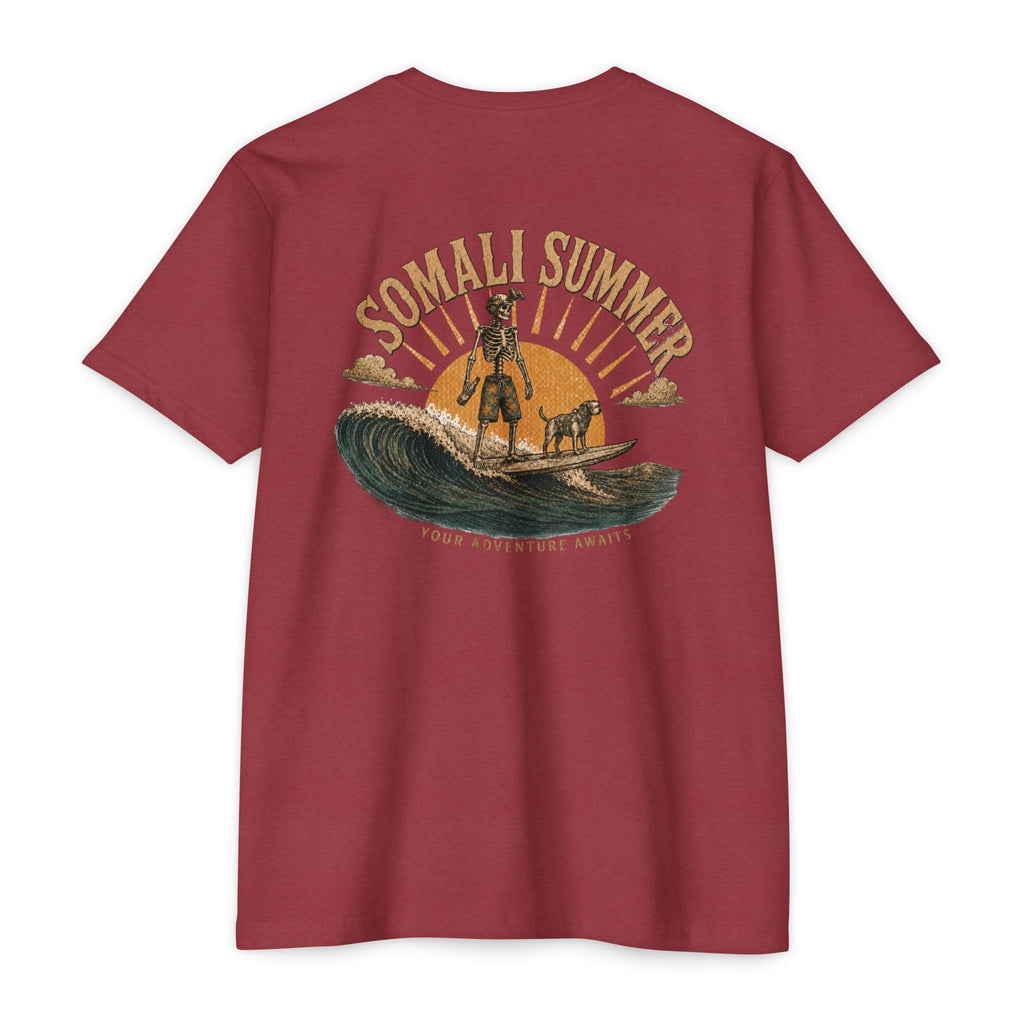 Somali Summer - Men's Breach Tee, graphic tee, cardinal, back