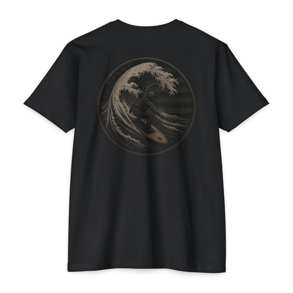 Tactical Surfer - Men's Breach Tee, graphic tee, black, back