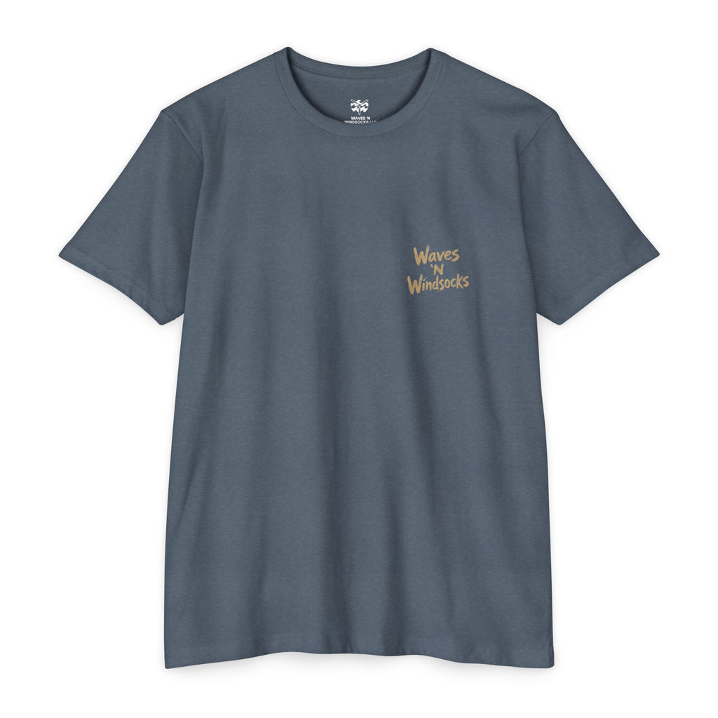 Sand, Surf, Steel - Men's Breach Tee, graphic tee, indigo, front