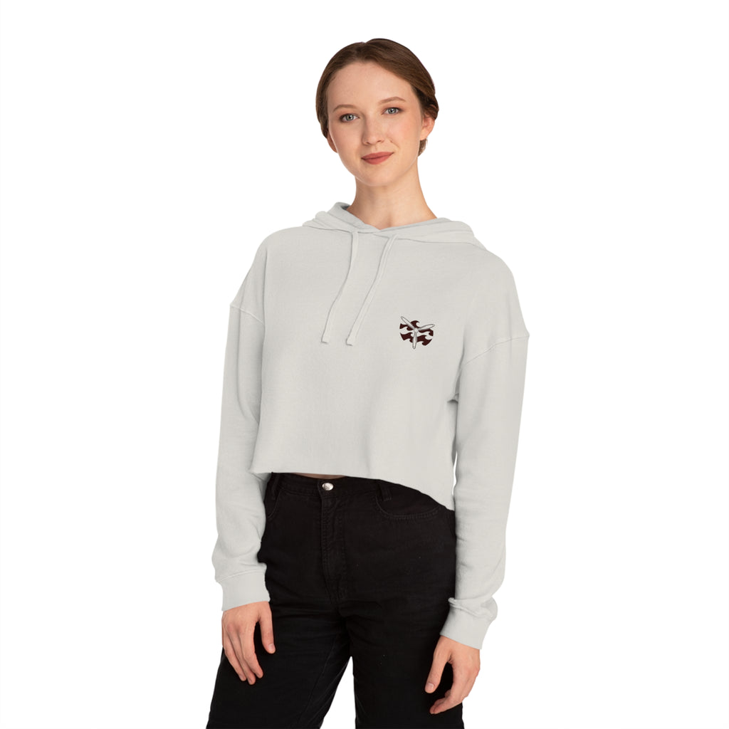 Rhodesian Off-roading Club - Women’s Bogey Cropped Hoodie, graphic tee, cropped, bone, front, mockup
