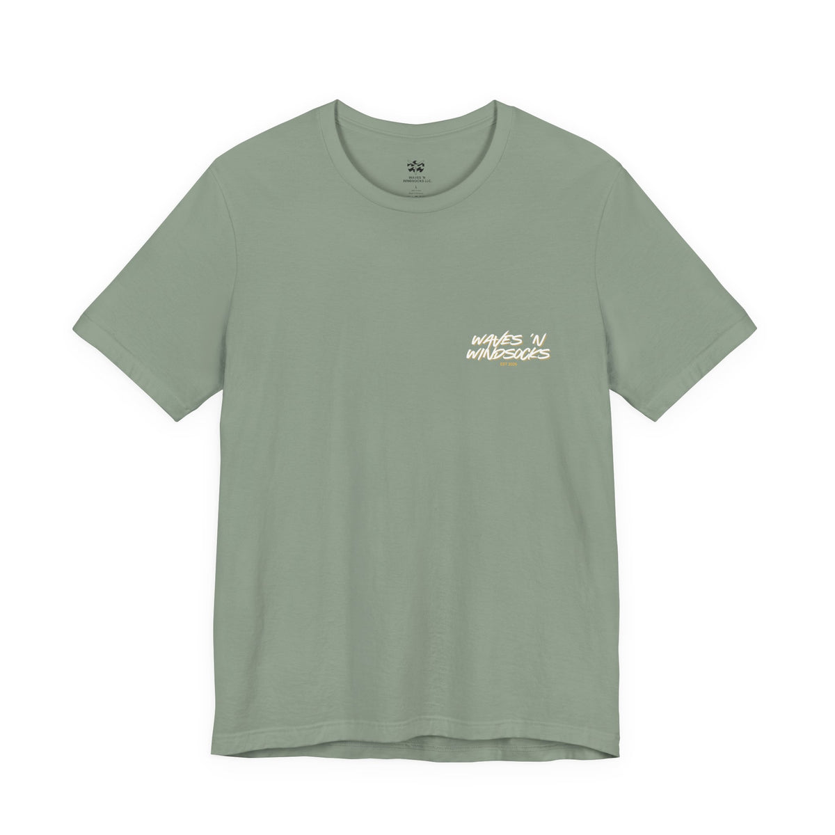 Coastal Calling - Women's Flux Tee, graphic tee, sage, front