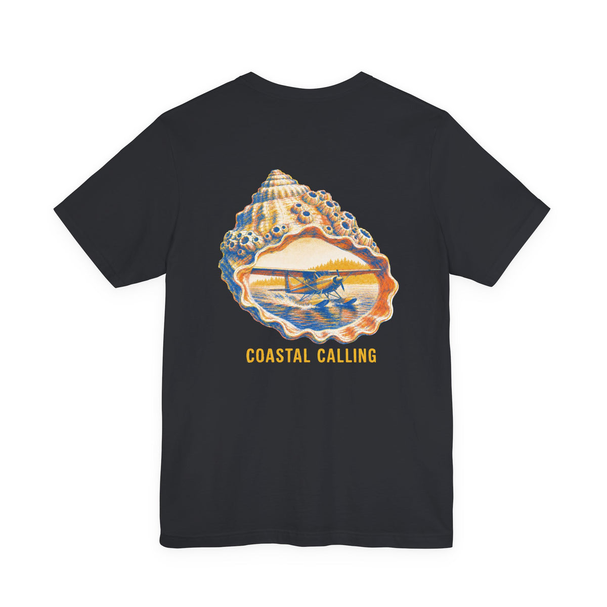 Coastal Calling - Men's Viper Tee, graphic tee, black, back