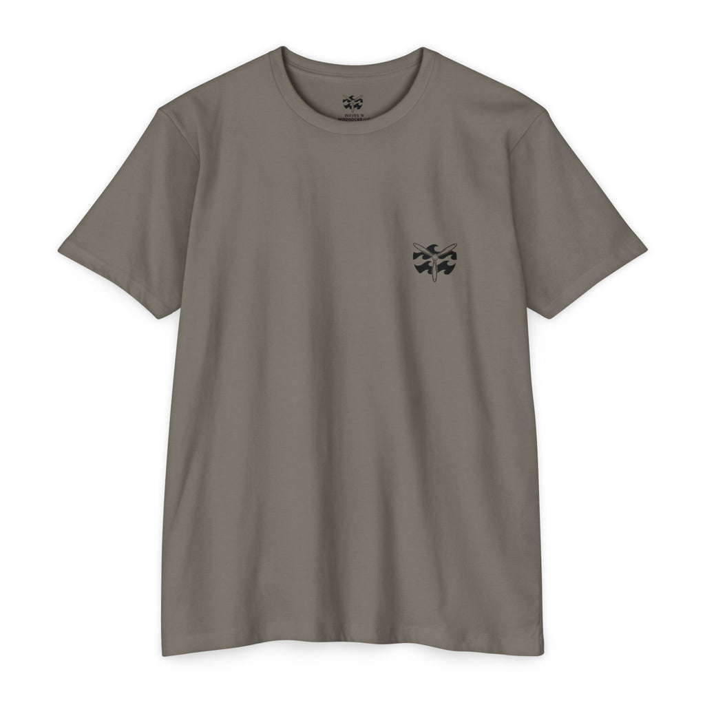 Surfer Pin-up - Men's Breach Tee, graphic tee, warm gray, front