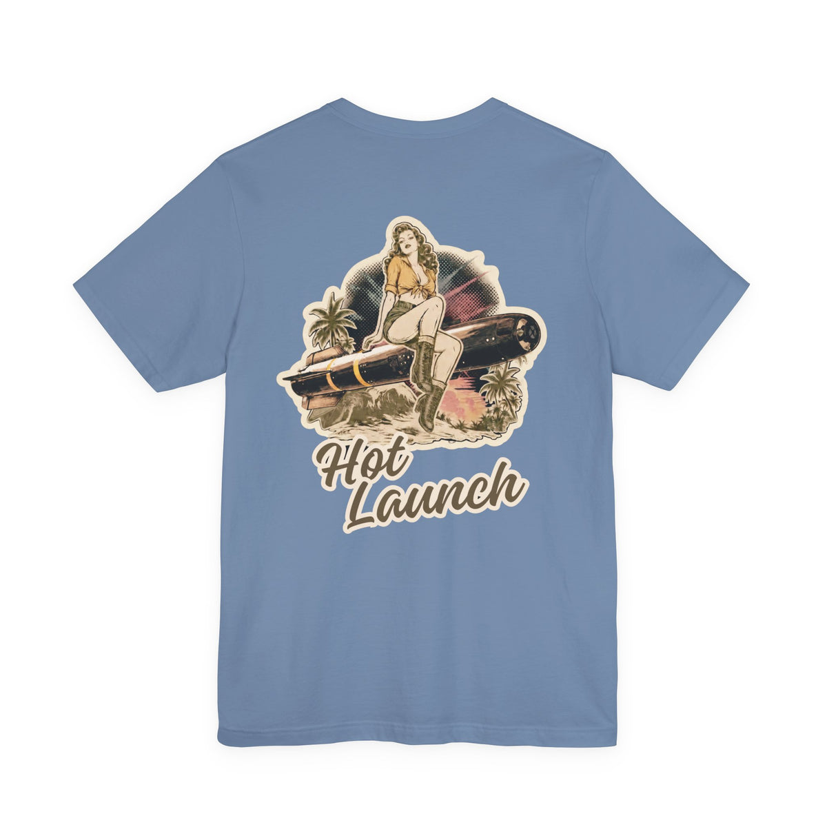 Hot Launch - Men's Viper Tee, graphic tee, steel blue, back