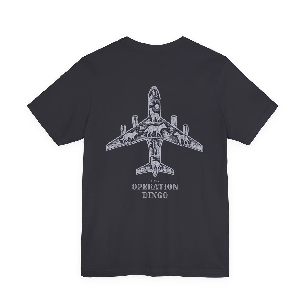 Dingo Kick-off - Men's Viper Tee, graphic tee, dark grey, back