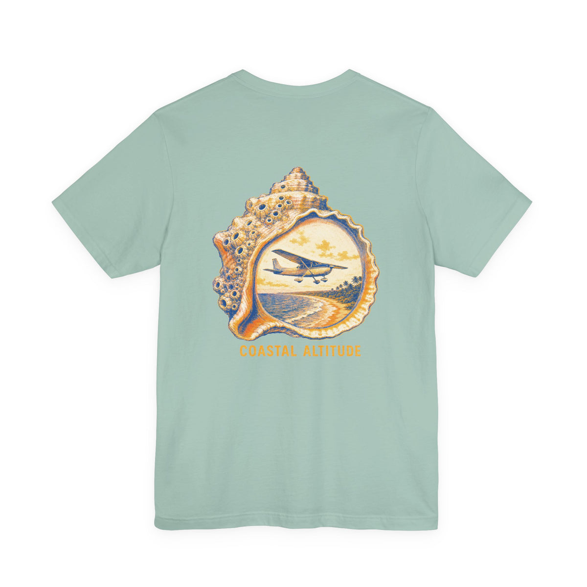 Coastal Altitude - Women's Flux Tee, graphic tee, dusty blue, back