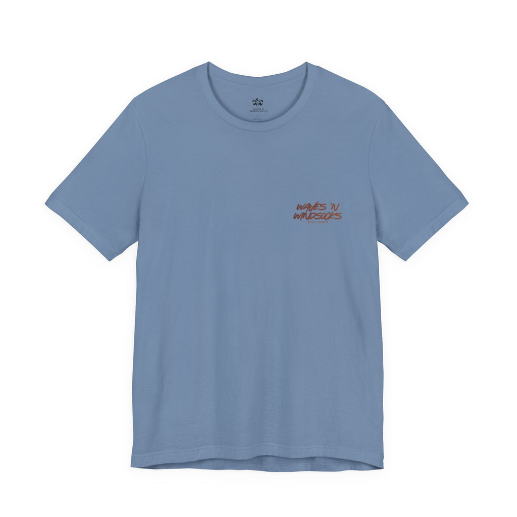 Runnin' Wild - Women's Flux Tee, graphic tee, steel blue, front
