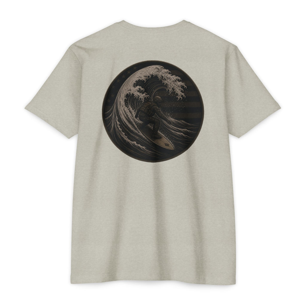 Tactical Surfer - Men's Breach Tee, graphic tee, silk, back