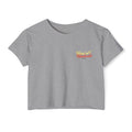 Coastal Flowers-Women's Wisp Ultra-Lightweight Crop Top, cropped, graphic tee, heather grey, front