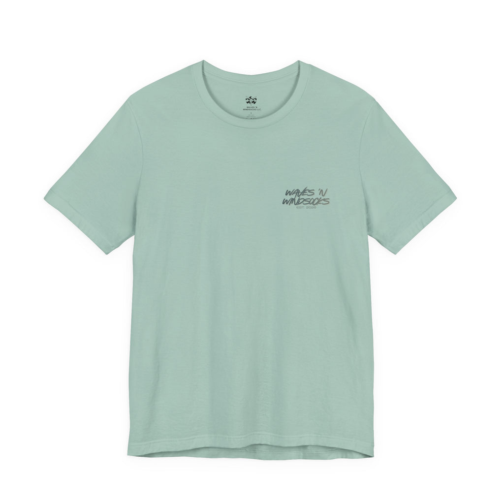 Paradak Resupply Co. - Women's Flux Tee, graphic tee, dusty blue, front