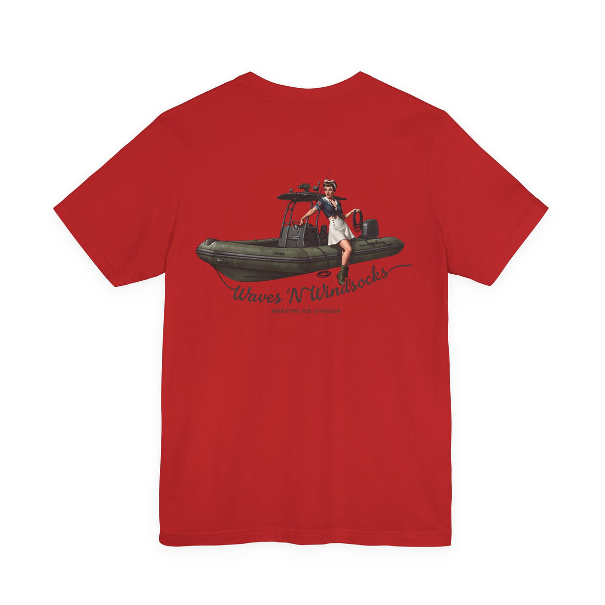 Maritime RIB Division -Unisex Tee, graphic tee, red, back
