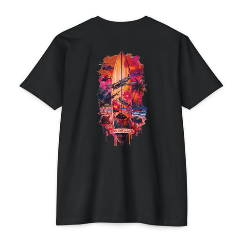 Beachbound Aviator - Men's Breach Tee, graphic tee, black, back