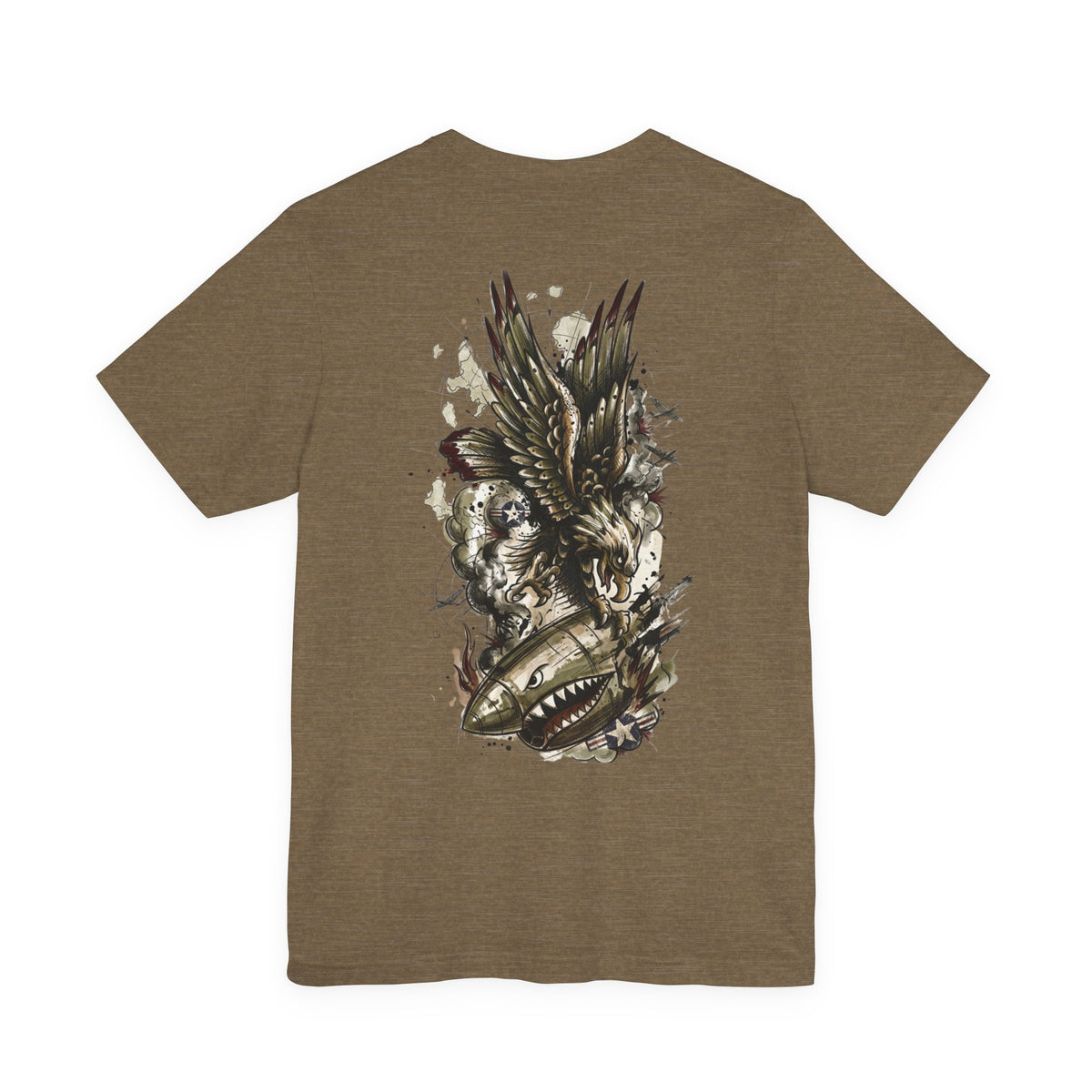 Comin' In Hot - Men's Viper Tee, graphic tee, heather olive, back