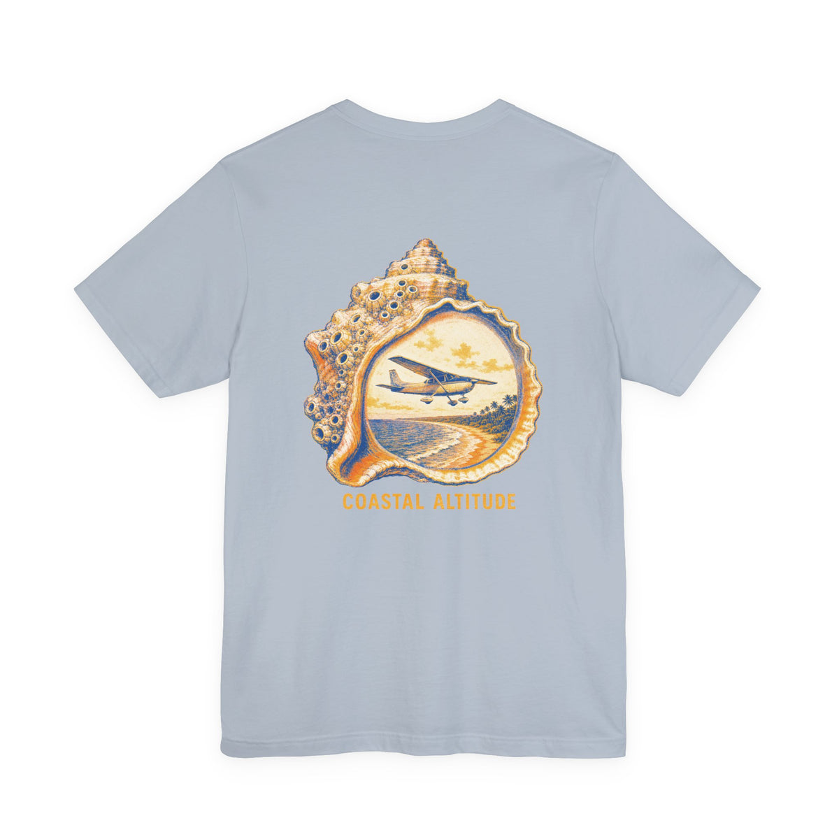 Coastal Altitude - Women's Flux Tee, graphic tee, light blue, back