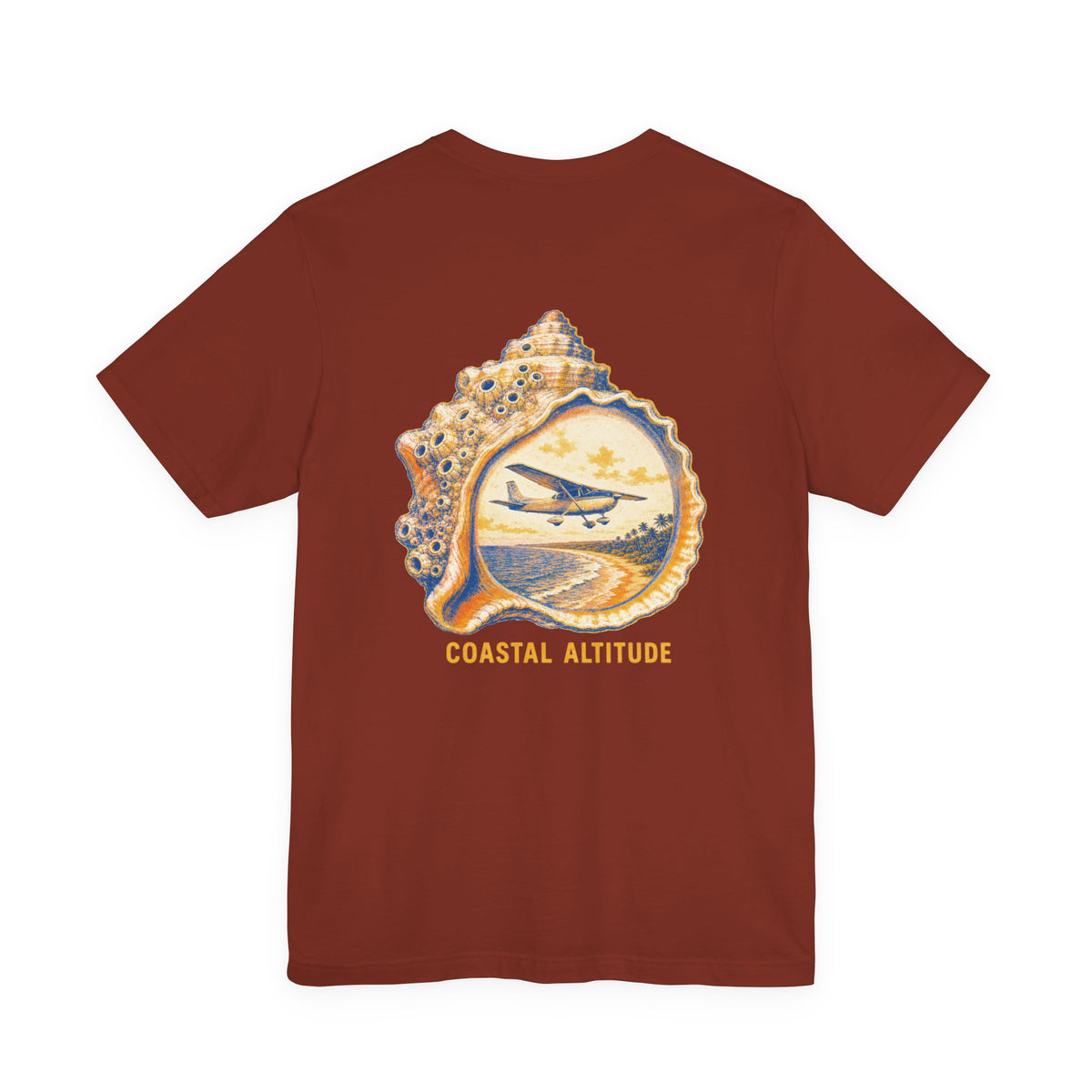 Coastal Altitude - Women's Flux Tee, graphic tee, rust, back