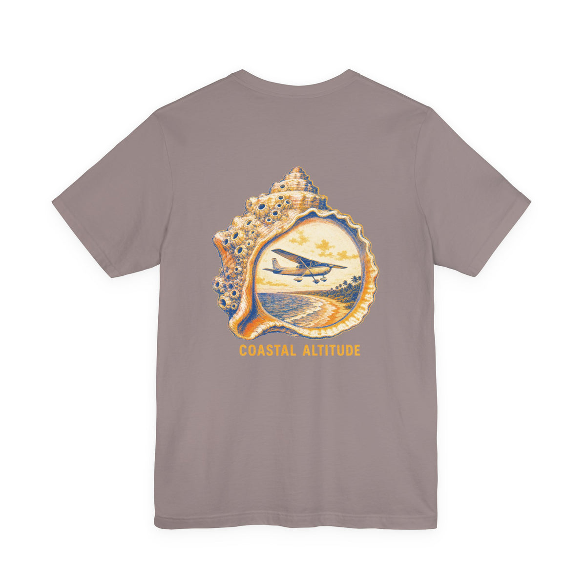 Coastal Altitude - Women's Flux Tee, graphic tee, pebble brown, back