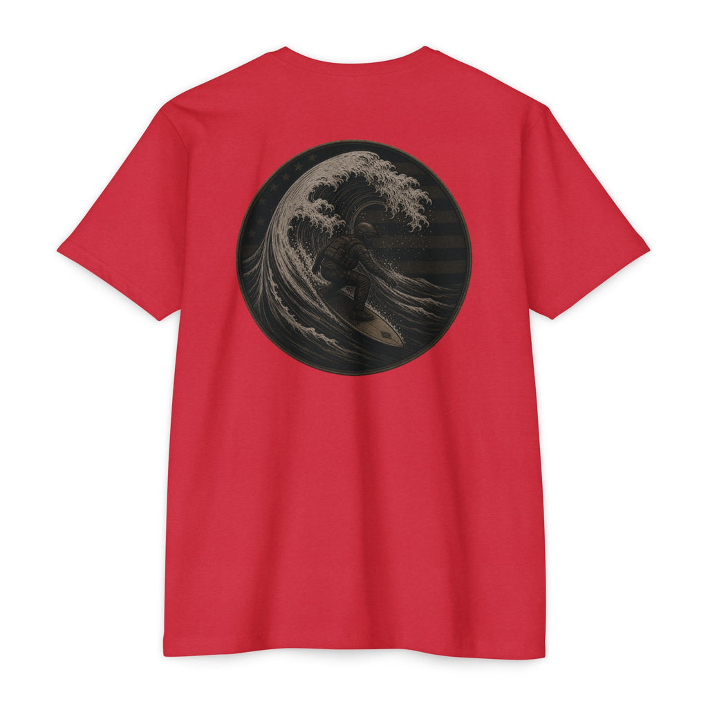 Tactical Surfer - Men's Breach Tee, graphic tee, red, back