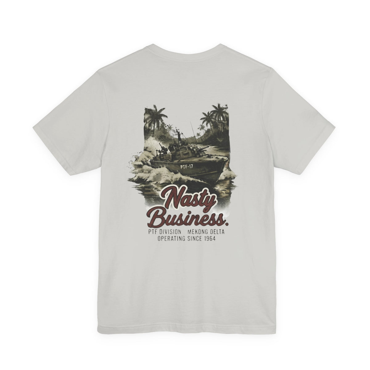 Nasty Business - Unisex Relaxed Fit Tee, graphic tee, silver, back
